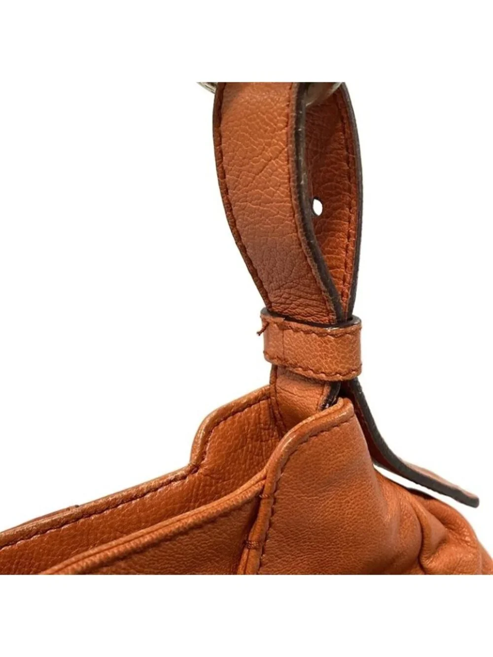 Saint Laurent Rive Gauche Handbag Mombasa Orange Leather - Picture 10 of 15